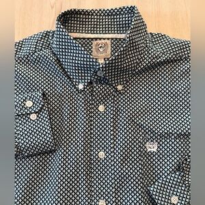 Cinch Button Down Long Sleeve Cotton Western Shirt Sz M